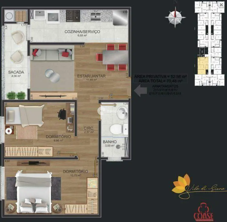 Apartamento à venda no Camobi: 