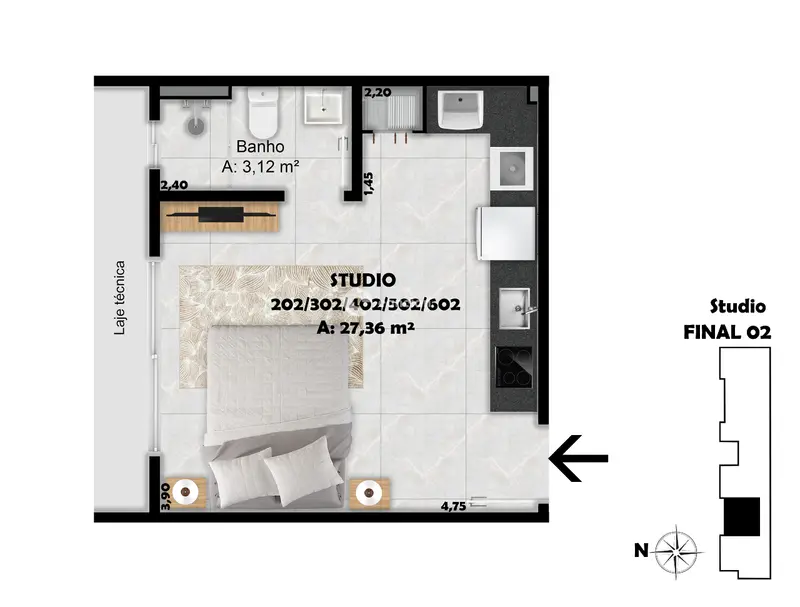 Apartamento à venda no Camobi: 