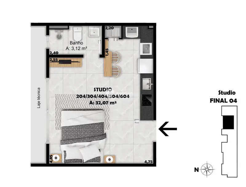 Apartamento à venda no Camobi: 