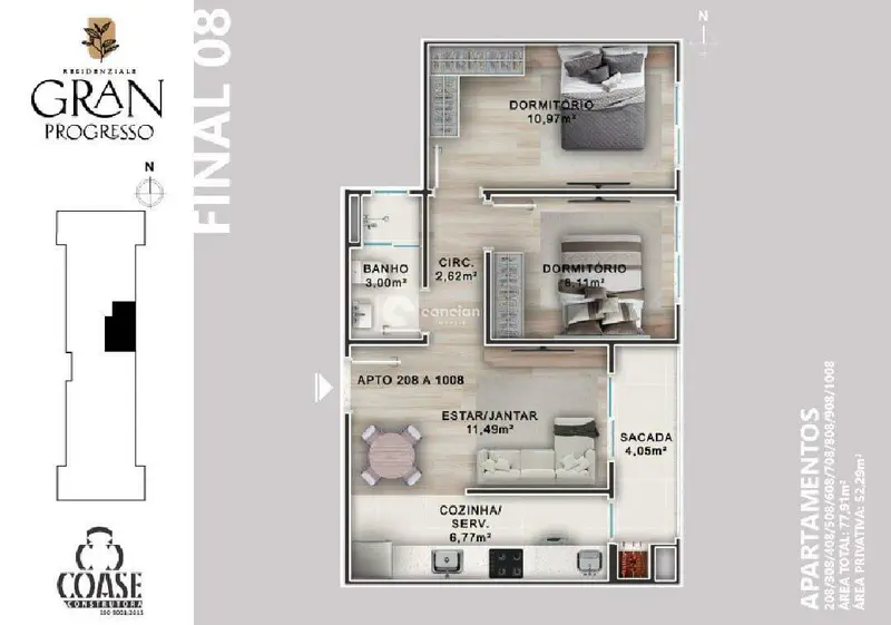 Apartamento à venda no Camobi: 