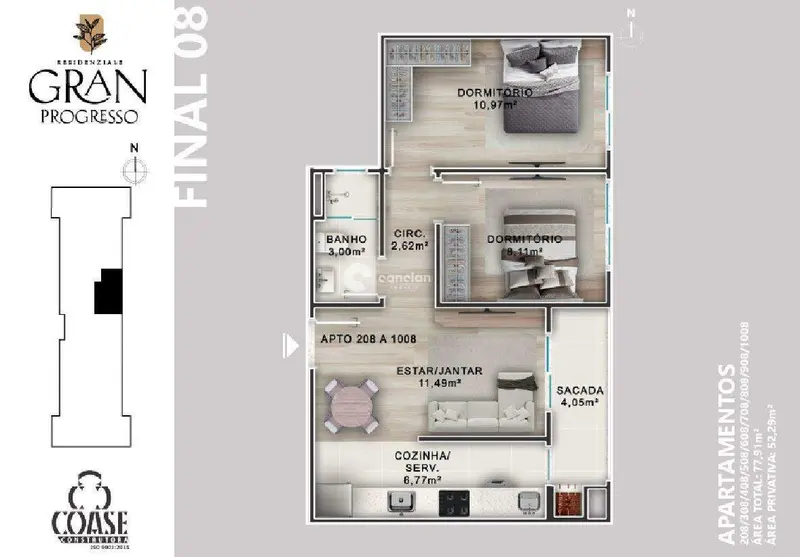 Apartamento à venda no Camobi: 