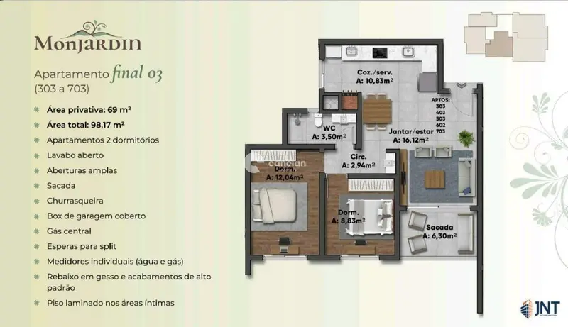 Apartamento à venda no Camobi: 