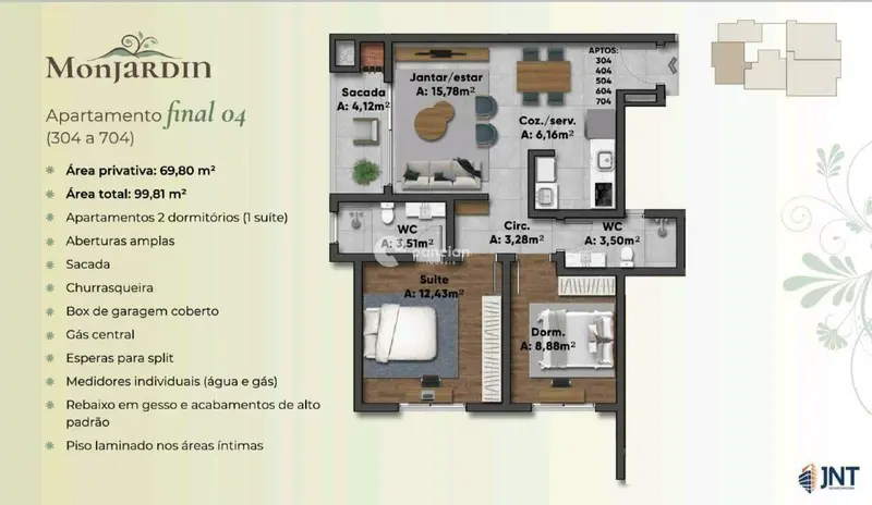 Apartamento à venda no Camobi: 