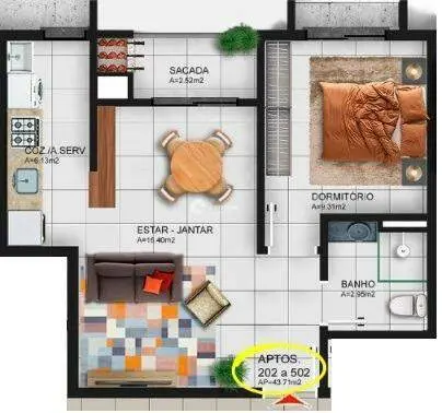 Apartamento à venda no São José: Planta