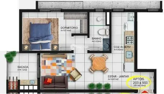 Apartamento à venda no São José: Planta