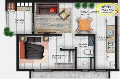 Apartamento à venda no São José: Planta