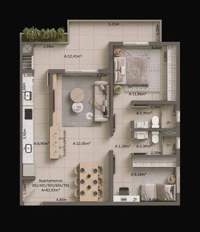Apartamento à venda no Camobi: 