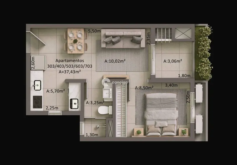 Apartamento à venda no Camobi: