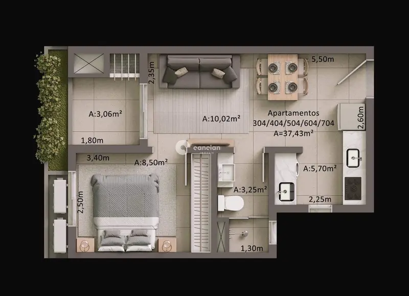 Apartamento à venda no Camobi: 